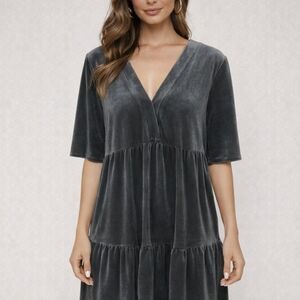 Wishlist Elegant Gray Velvet Dress Size Large